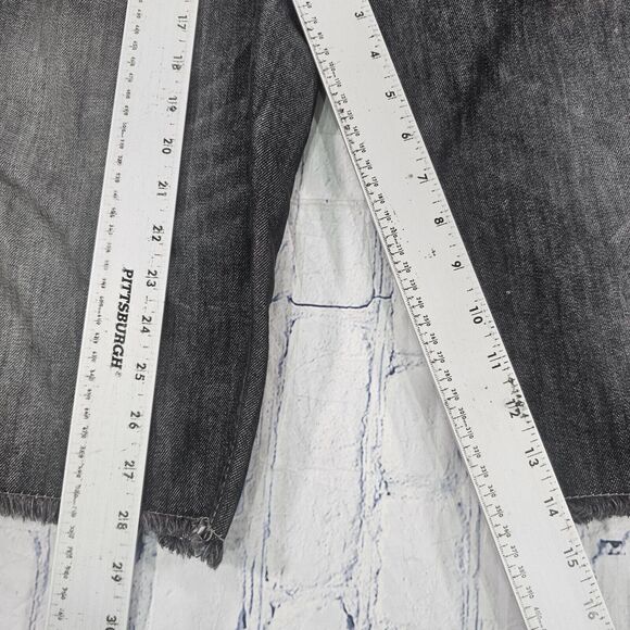 Free Planet MENS SIZE 44 Shorts Gray Denim Jeans Raw Hem Baggy - Picture 4 of 11